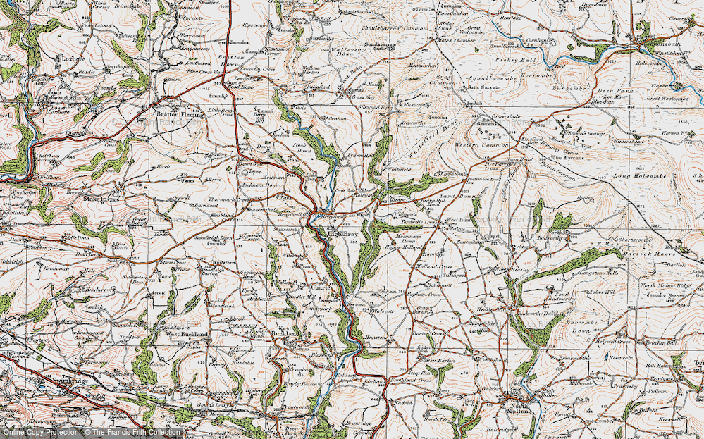 Old Map of High Bray, 1919 in 1919
