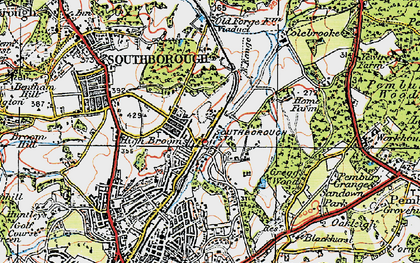 Old map of High Brooms in 1920