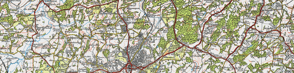 Old map of High Brooms in 1920