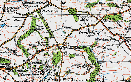 Old map of High Bullen in 1919