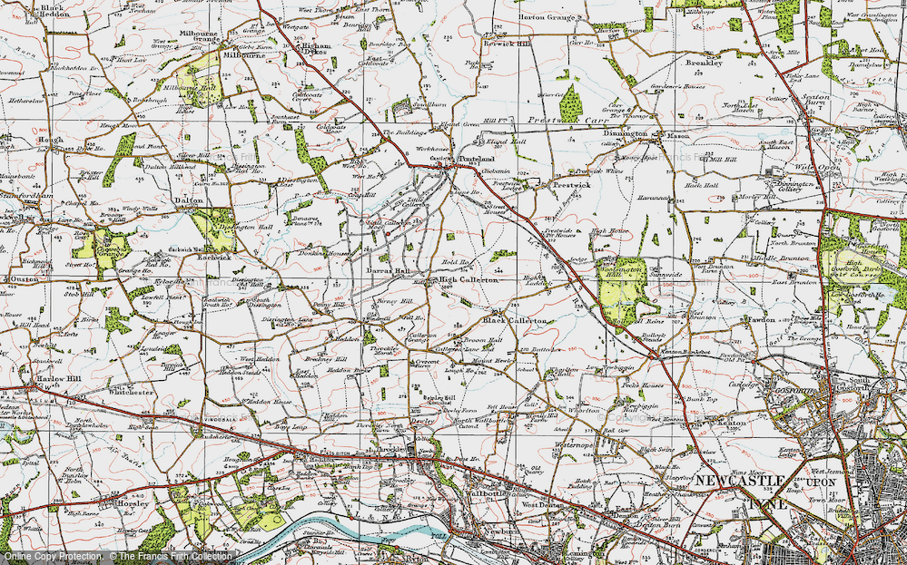Old Map of High Callerton, 1925 in 1925
