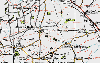 Old map of High Callerton in 1925