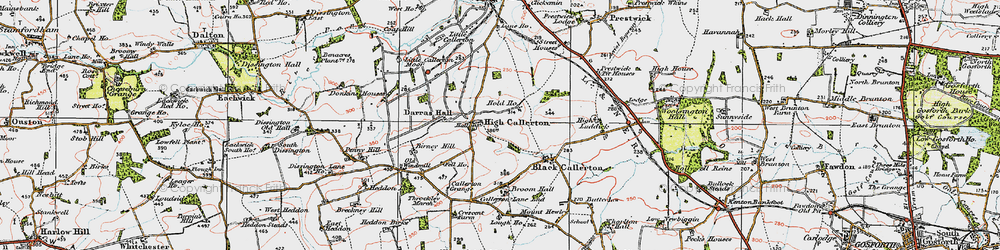 Old map of High Callerton in 1925