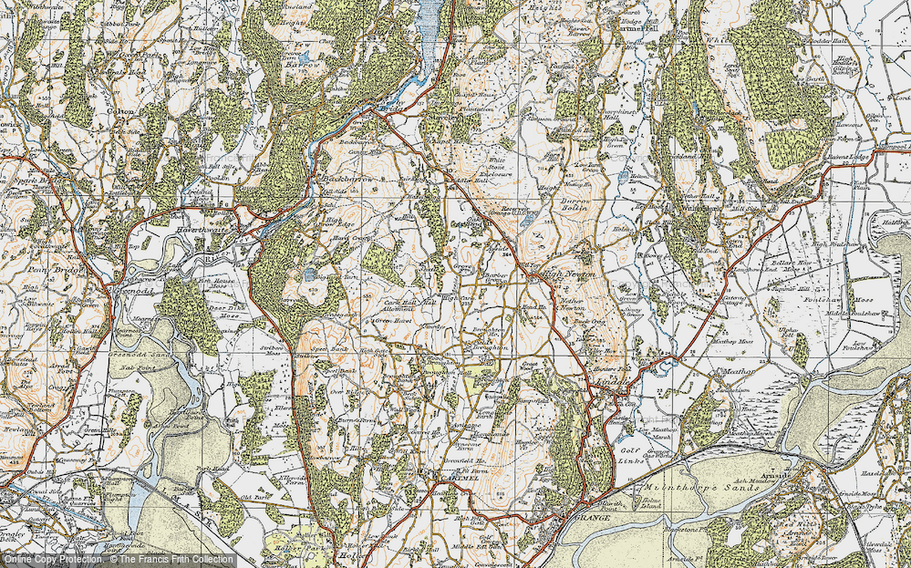 Old Map of High Cark, 1925 in 1925