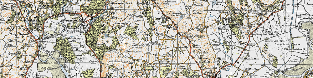Old map of High Cark in 1925