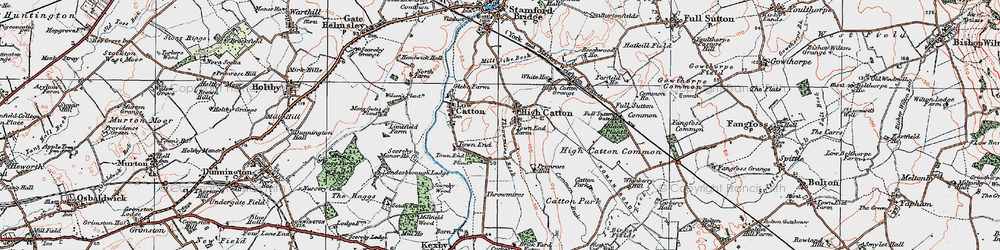 Old map of High Catton in 1924