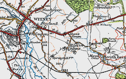 Old map of High Cogges in 1919