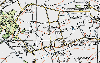 Old map of High Common in 1921
