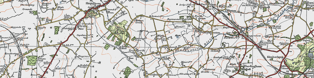 Old map of High Common in 1921