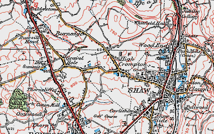 Old map of High Crompton in 1924