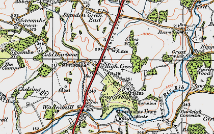 Old map of High Cross in 1919