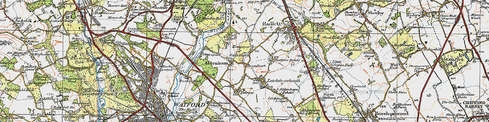 Old map of High Cross in 1920