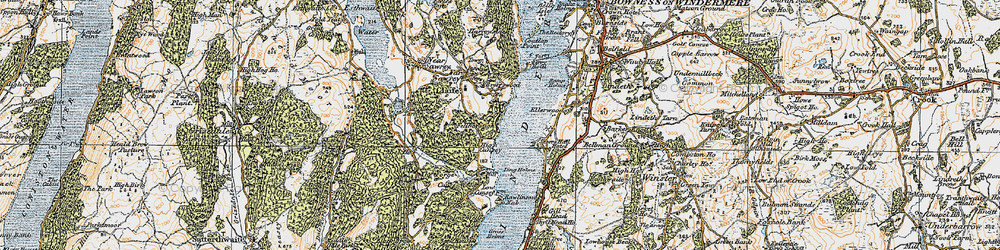 Old map of Bark House Wood in 1925