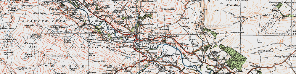 Old map of High Dyke in 1925