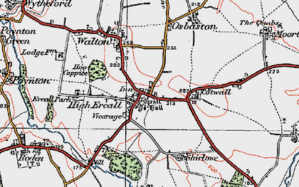 Old map of High Ercall in 1921