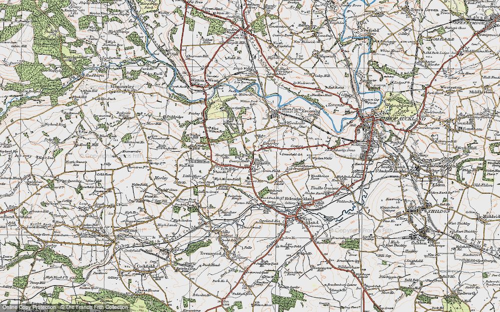Old Map of High Etherley, 1925 in 1925