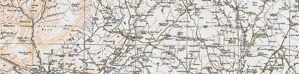 Old map of Barn Gill in 1924
