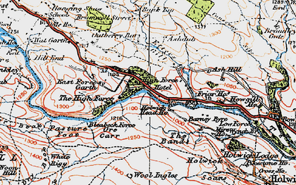 Old map of High Force in 1925