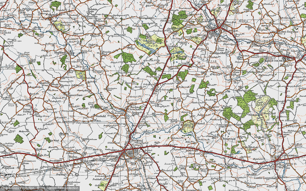 Old Map of Historic Map covering Mill Hill in 1921