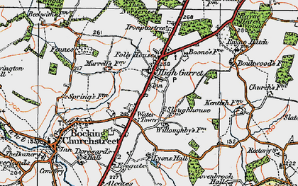 Old map of High Garrett in 1921