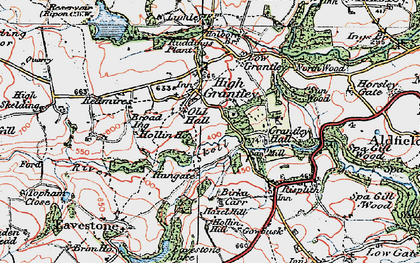 Old map of High Grantley in 1925