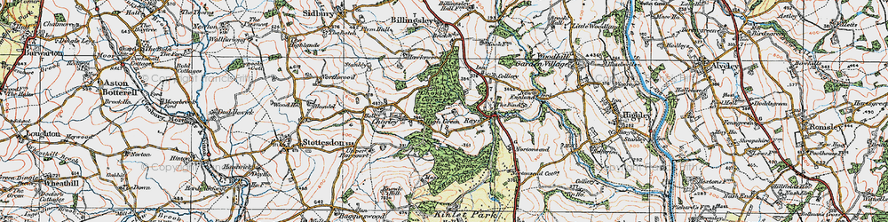 Old map of Bush Wood in 1921