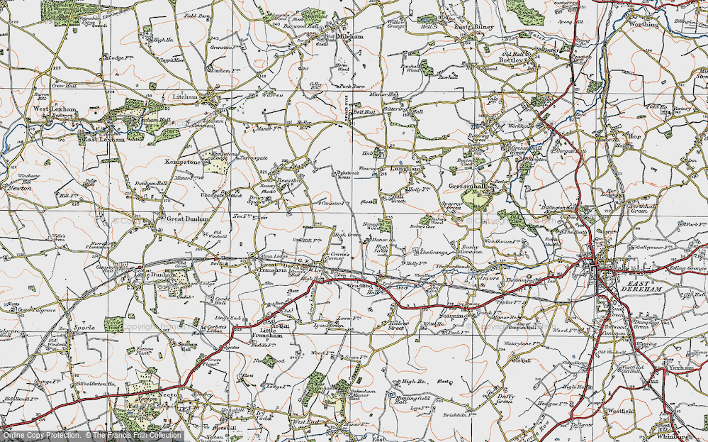 Old Map of High Green, 1921 in 1921