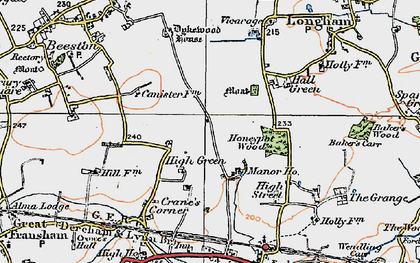 Old map of High Green in 1921