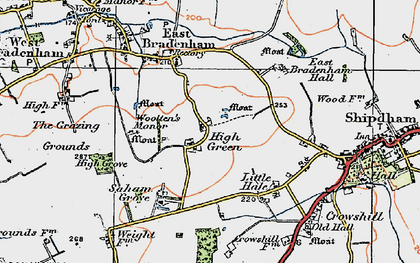 Old map of Saham Grove in 1921