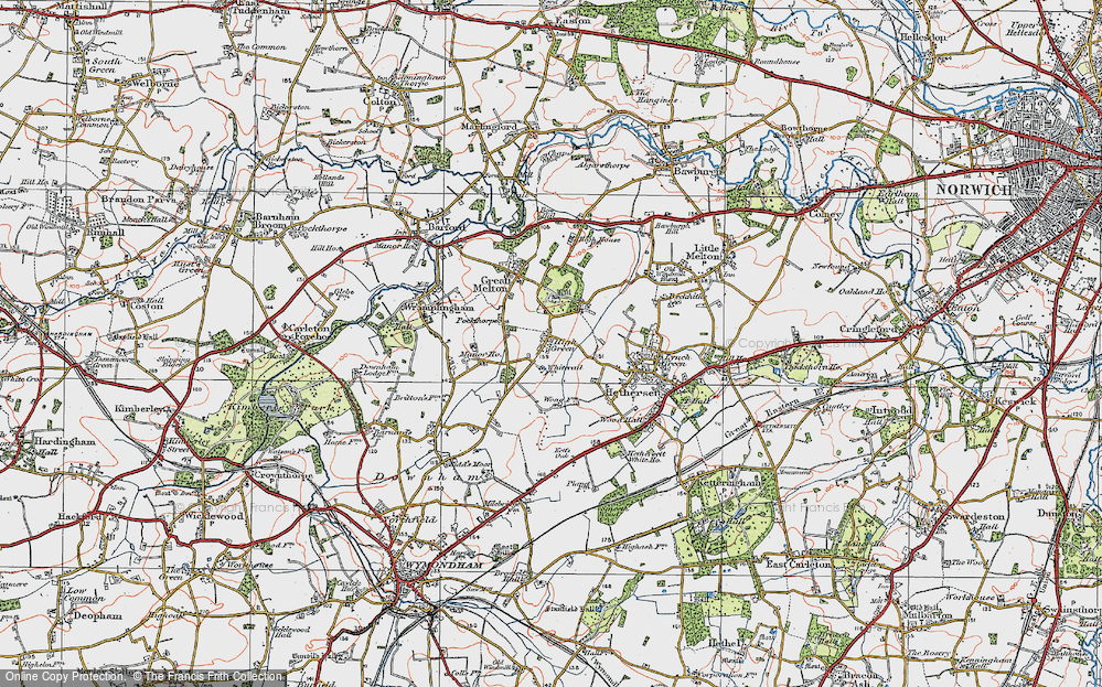 Old Map of High Green, 1922 in 1922