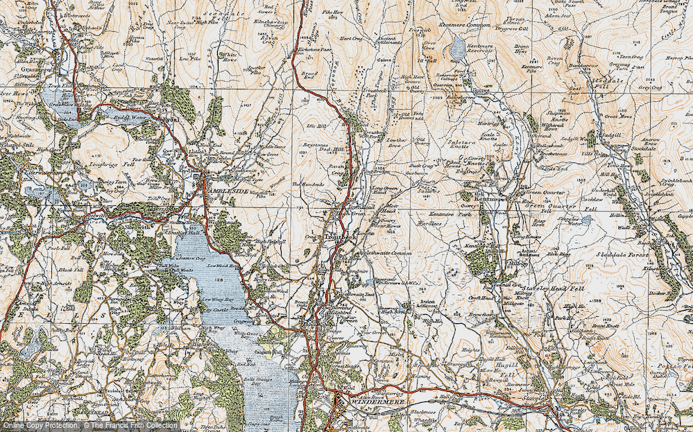 Old Map of Historic Map covering Baystones in 1925