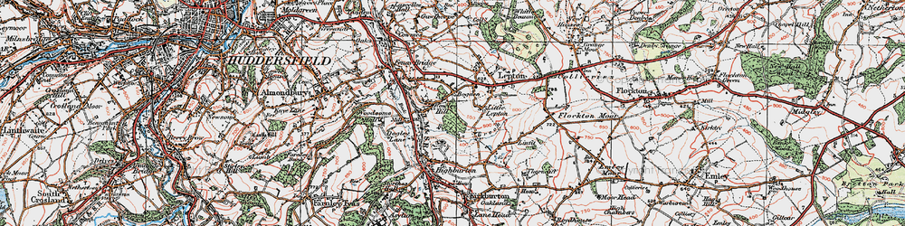 Old map of Beldon Brook in 1925