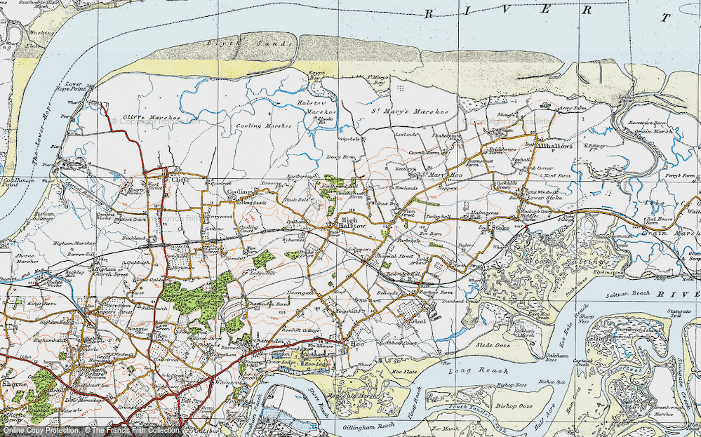 Old Map of High Halstow, 1921 in 1921