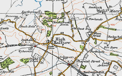 Old map of High Halstow in 1921