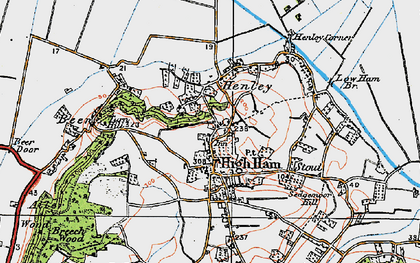 Old map of High Ham in 1919