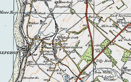 Old map of High Harrington in 1925