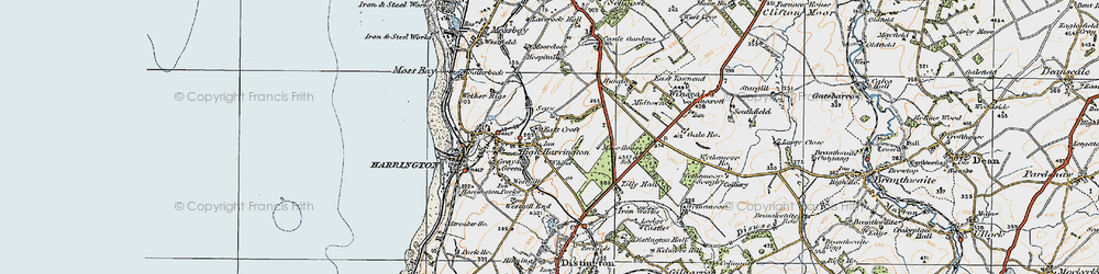 Old map of High Harrington in 1925