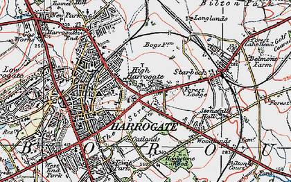 Old map of High Harrogate in 1925
