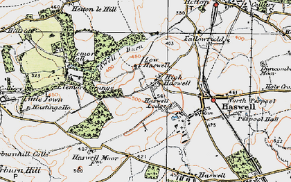 Old map of High Haswell in 1925