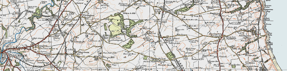 Old map of High Haswell in 1925