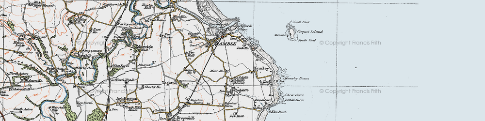 Old map of High Hauxley in 1925