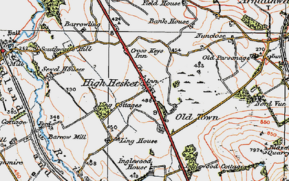 Old map of High Hesket in 1925