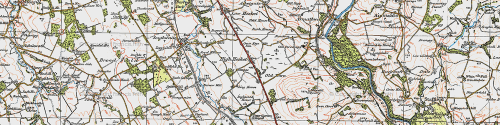 Old map of High Hesket in 1925
