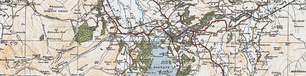 Old map of Lingholm in 1925
