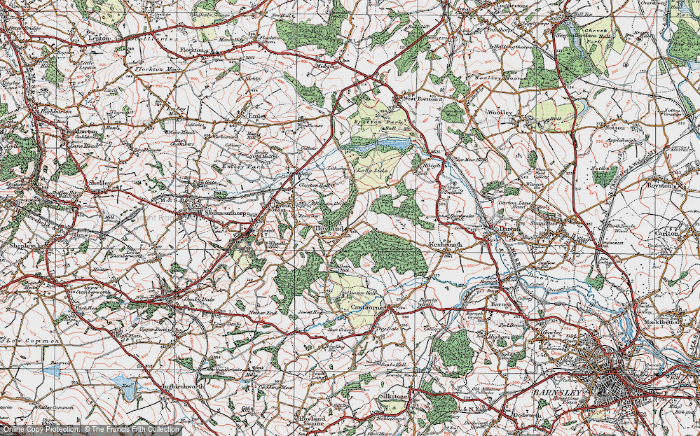 Old Map of High Hoyland, 1924 in 1924