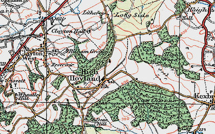 Old map of High Hoyland in 1924