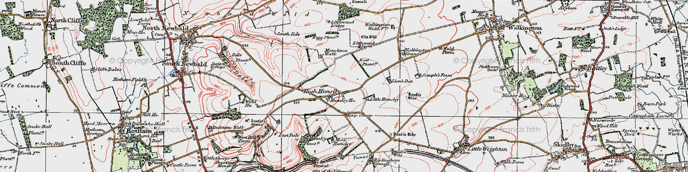 Old map of High Hunsley in 1924