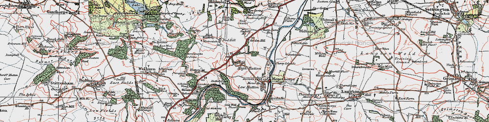 Old map of High Hutton in 1924