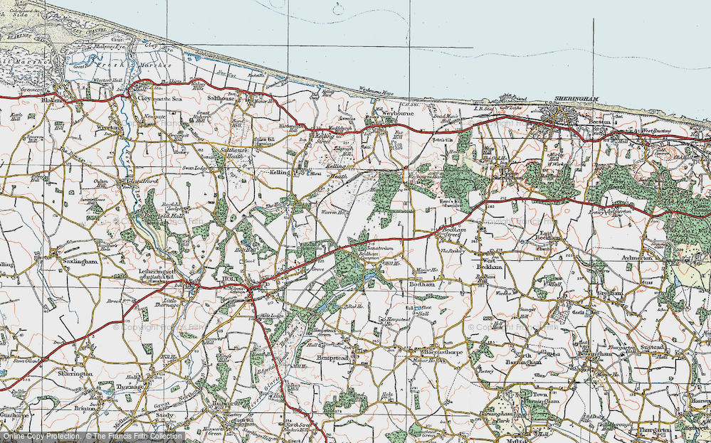 Old Map of High Kelling, 1921 in 1921