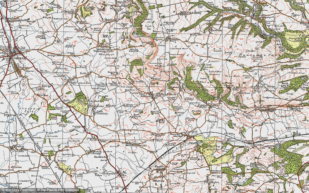 Old Map of High Kilburn, 1925 in 1925